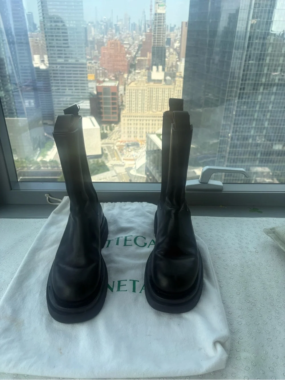 Bottega Veneta Black Lug-Sole Chelsea Boots